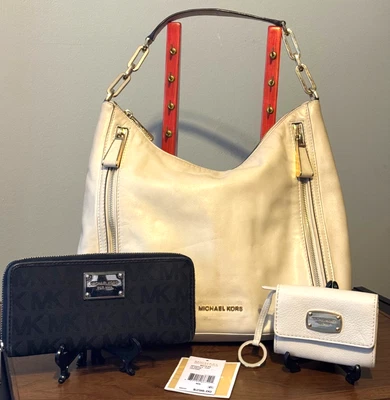 MICHAEL KORS Leather MATILDA SHOULDER BAG-Continental WALLET-Leather COIN POUCH - Image 1 of 4
