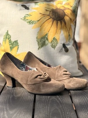 Mujeres Lo último Donna Gris/Taupe Gamuza EE. UU. 11 Concepto Comodidad Retro Tacones con Lazo Zapatos Foto 1 de 4
