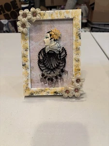 5x7 “CLASSY LADY” 3D-Hand Crafted Picture Frame Art Vintage Costume Jewelry - Picture 1 of 6
