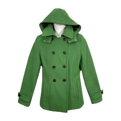 Abrigo de mujer Calvin Klein M verde capucha extraíble guisante doble pecho longitud media  Foto 1 de 4