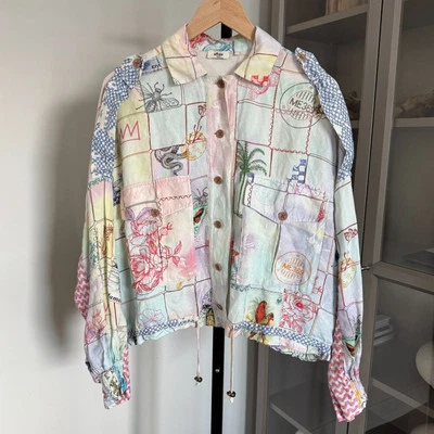 Me369 Lia Heritage Utility Jacket Linen Animal Plant Life Print Multicolor XS S - Image 1 of 4