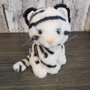 Milka Siberian Tiger Cub Blanco Peluche Bebé 6" Peluche, Ojos Azules LINDO - Imagen 1 de 8