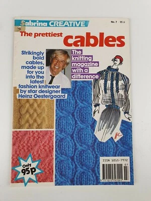 Sabrina Creative Cables, Knitting, Sewing Magazine, Wool, Craft, 80's Vintage - Image 1 of 4