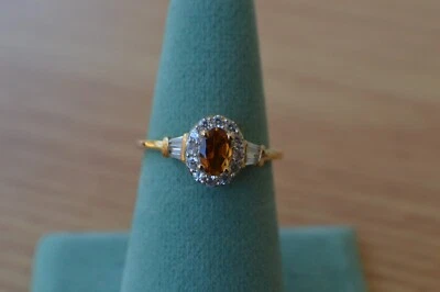 0.90ct Tanzanian Gold Tourmaline / Zircon Ring 14K YG over Fine Silver Size 8 - Image 1 of 4