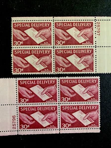 52615 SCOTT E21 30c 2 Color Variety PLATE BLOCKS MNHOG Brown & Purple Nice Coll - Picture 1 of 4