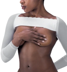Long Arm Sleeve with Lace /Design Veronique Surgical Garment L933. - Picture 1 of 4
