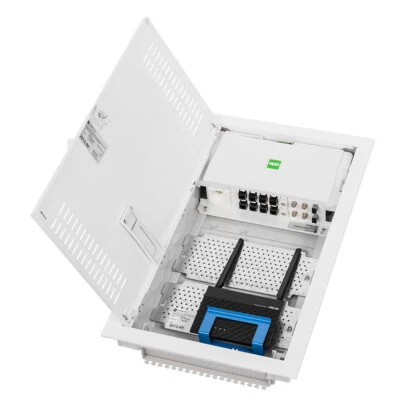 Multimediaverteiler UP unterputz mit Lochblech 4 Größen mit Stahltür und VED - Bild 1 von 4