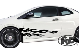 Universal Car flames pinstripe Racing side graphics decals 53.5" x 12" (3F29) - Picture 1 of 3