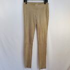 Gunex -Made in Italy- Stretch Suede Leather Leggings, Sand - Size IT 40/ US 4