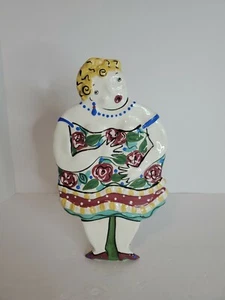 Large Dana Simson Chesapeake East Studio Art Pottery Ceramic Vase Fat Lady Sings - Picture 1 of 7