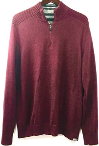 Eddie Bauer Herren TL Burgund Pullover 1/4 Zip Oberteil Strick Mock Neck Sweater - Bild 1 von 5