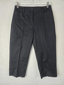 Talbots Perfectly Skimmer Womens Capri Pants Size 6P Cotton Blend Black - Picture 1 of 10