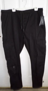Steve's Jeans Black Size 3X Cargo Pants Elastic Drawstring Waist Big and Tall - Picture 1 of 7