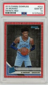 Ja Morant 2019-20 Donruss Rated Rookie Infinite Red /99 PSA 10 GEM MINT Low Pop! - Picture 1 of 2