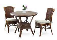 Set of 2 Alexa Dining Side Chairs and Round Dining Table, Dark Walnut