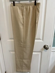 Pantalones de vestir Alfred Dunner 16 bolsillos tejidos caqui cintura elástica usados - Imagen 1 de 7