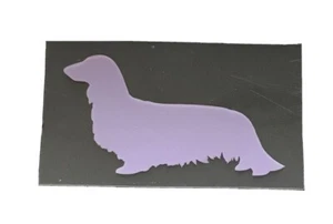 Dachshund Long Coat Dog Stickers Iron On Decals For Clothes T-Shirt 50mm x 2 - Picture 1 of 4