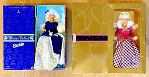 2 Barbie Puppen Special Collectible AVON Winter Editions 1995 & 1996 NEU Neu in OVP NRFB - Bild 1 von 17