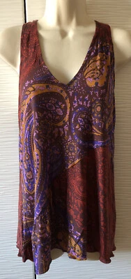 Nueva Camiseta sin Mangas Marc Jacobs Paisley Race Back Boho Festival Talla XS Foto 1 de 4