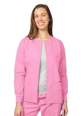 Adar Men Women Plus Size Snap Front Warm Up Medical Nursing Scrub Jacket 39color - Image 1 of 4