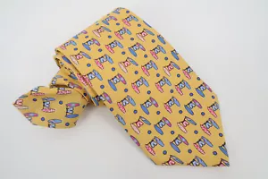 Brooks Brothers Mens Silk Necktie Tie Yellow Surfboards Beach Surf USA Made New - Picture 1 of 7