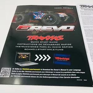 Traxxas E-Revo 2.0 VXL Model 86086-4 Quick Start Guide Manual Pack New - Picture 1 of 12