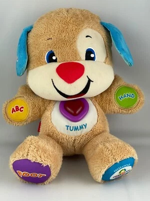 Плюшевая интерактивная игрушка Fisher Price Puppy Laugh & Learn Smart Stages синяя 2014 г. - Изображение 1 из 4