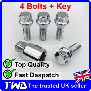 4 x ALLOY WHEEL LOCKING BOLTS FOR VOLVO S60 V60 (2000-18) STUD LUG NUT SET [Z0b] - Picture 1 of 5