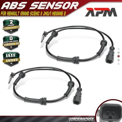 2x ABS Sensor Raddrehzahl Vorne für Renault Grand Scénic II JM0/1 Megane 2 03-12 - Bild 1 von 4
