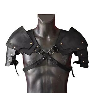 Steampunk Medieval Shoulder Pads Adjustable Faux Leather Protector VikingWarrior