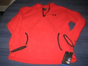 BOYS UNDER ARMOUR COLDGEAR 1/4 ZIP FLEECE RED SIZE 6 NWT - Picture 1 of 1