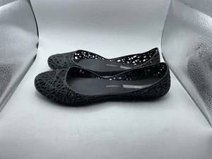 Melissa x Campana Black Sparkly Jelly Ballet Flats Size 9 EU 40 Cut Out Quirky - Picture 1 of 10