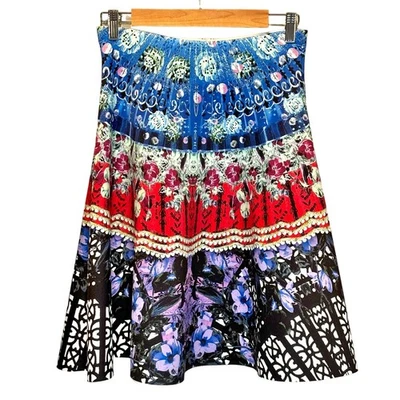 Clover Canyon A-Line Multi-Color Floral Scuba Skirt - size Medium - Image 1 of 4