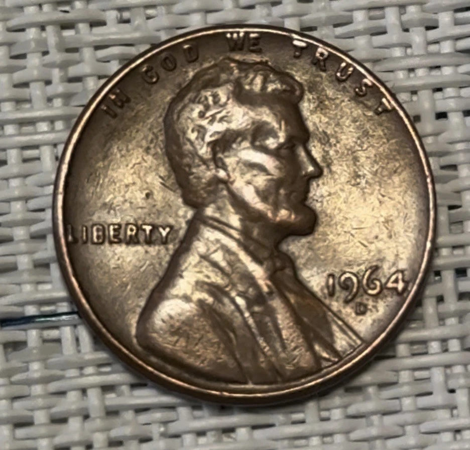 1964 D DOUBLE DIE OBVERSE LINCOLN MEMORIAL CENT. - Image 1 of 1