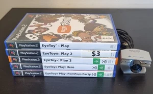PS2 Eye Toy Camera & 5 Games Bundle Eyetoy Play Sony Playstation - Picture 1 of 5
