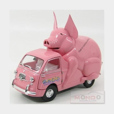 1:18 Miniminiera Fiat 600D Multipla 1960 Sagip Mangimi Maialino Piggy MMT74380 M - Immagine 1 di 2