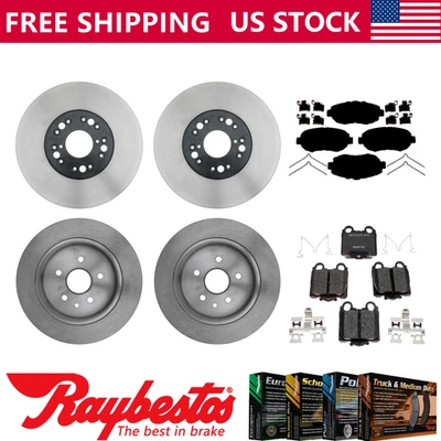 For 2001-2005 Lexus IS300 Front Rear Brake Rotors & Ceramic Brake Pads Raybestos - Image 1 of 4
