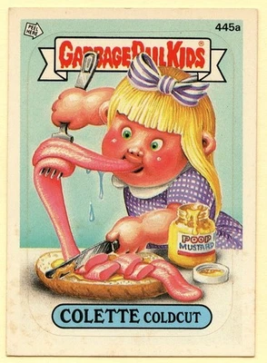 1987 Topps Garbage Pail Kids Colette Coldcut Series 11 sticker #445a VG - Image 1 of 2