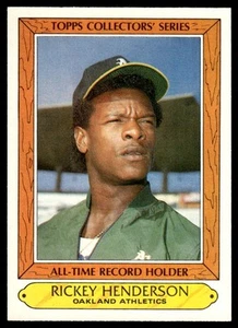 Topps Woolworth 1985 poseedores de récords de todos los tiempos Rickey Henderson Oakland Athletics - Imagen 1 de 2