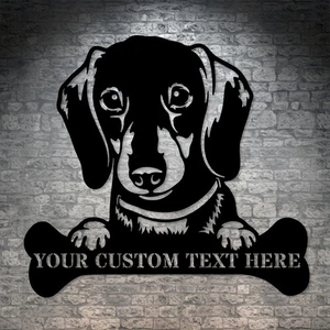 Personalized Dachshund Name Metal Sign Gift. Custom Dog Lover Wall Decor Gift - Picture 1 of 8