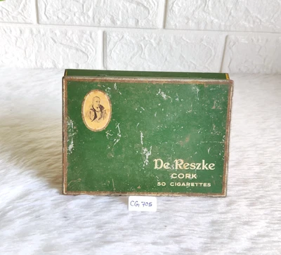 Vintage De Reszke The Aristocrat Of Cigarette Ad Litho Old Tin Box England CG705 - Image 1 of 4