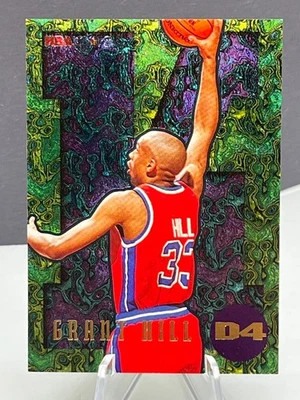 Grant Hill 1995 Skybox NBA Hoops Dunk D4 Card  - Image 1 of 4
