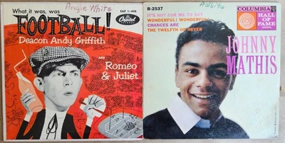 2 vinyl records 45 rpm, Johnny Mathis & Andy Griffith - Image 1 of 4
