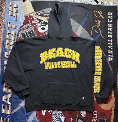 Moletom com capuz vintage Long Beach State vôlei de praia Russell Athletic G - Imagem 1 de 4