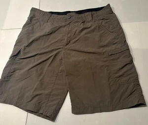 Eddie Bauer Shorts Mens Brown Tag 35 Actual 36 Travex Nylon Belted Cargo Shorts - Imagen 1 de 12
