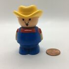 Vintage Fisher Price Little People Shelcore Fireman With Overalls Hat Free Ship 