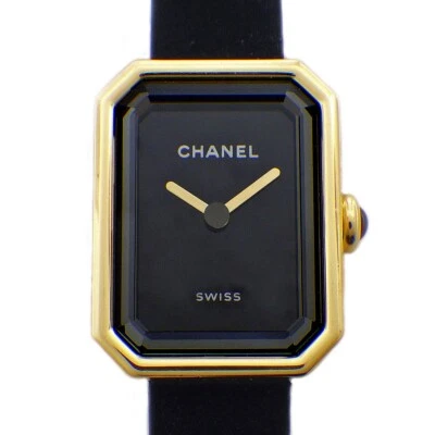 CHANEL Watch Premiere Ribbon H6125 Black Dial Titanium Rubber Velvet 750YG Qz - Image 1 of 4
