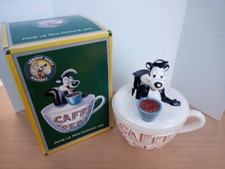 Pepe Le Pew Cookie Jar Caffe Looney Tunes Ceramic Warner Bros 1995 W/box !! Rare