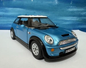 PERSONALISED PLATES Blue Mini Cooper S Toy Car MODEL boy girl mum dad gift NEW - Picture 1 of 11