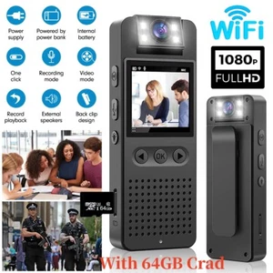Mini Wi-Fi 1080P Video Recorder DVR IR Night Cam Body Police Camera LED Screen - Picture 1 of 17